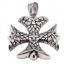 Large Maltese Cross Stainless Steel Pendant - PDL2011 Default Title