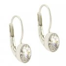 Large Sterling Silver Diamond cz stone Lever Back LeverBack Earrings E10015