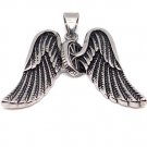 Large Wheel Wings Stainless Steel Pendant - PDL9009 Default Title