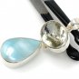 Larimar and Green Amethyst GeSterling Silver Jewelry Bohemian Jewelry Gifts for Her Default Title