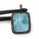 Larimar GemGemstone Pendant Pave Diamond Pendant Larimar Pendant at Wholesale Price Default Title