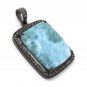 Larimar GemGemstone Pendant Pave Diamond Pendant Larimar Pendant at Wholesale Price Default Title