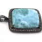 Larimar GemGemstone Pendant Pave Diamond Pendant Larimar Pendant at Wholesale Price Default Title
