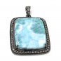 Larimar GemGemstone Pendant Pave Diamond Pendant Larimar Pendant at Wholesale Price Default Title