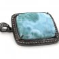 Larimar GemGemstone Pendant Pave Diamond Pendant Larimar Pendant at Wholesale Price Default Title