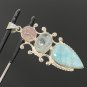 Larimar Gemstone Wire Wrapped Pendant Silver Jewelry Gifts for Her Bohemian Jewelry Default Title