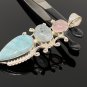 Larimar Gemstone Wire Wrapped Pendant Silver Jewelry Gifts for Her Bohemian Jewelry Default Title