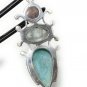 Larimar Gemstone Wire Wrapped Pendant Silver Jewelry Gifts for Her Bohemian Jewelry Default Title