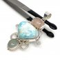 Larimar Gemstone Wire Wrapped Pendant Silver Jewelry Gifts for Her Bohemian Jewelry Default Title