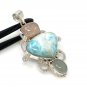 Larimar Gemstone Wire Wrapped Pendant Silver Jewelry Gifts for Her Bohemian Jewelry Default Title
