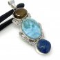 Larimar Gemstone Wire Wrapped Pendant Silver Jewelry Gifts for Her Bohemian Jewelry Default Title