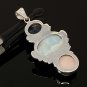Larimar Gemstone Wire Wrapped Pendant Silver Jewelry Gifts for Her Bohemian Jewelry Default Title