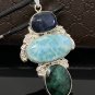Larimar Gemstone Wire Wrapped Pendant Silver Jewelry Gifts for Her Bohemian Jewelry Default Title