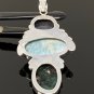 Larimar Gemstone Wire Wrapped Pendant Silver Jewelry Gifts for Her Bohemian Jewelry Default Title