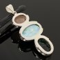 Larimar Gemstone Wire Wrapped Pendant Silver Jewelry Gifts for Her Bohemian Jewelry Default Title
