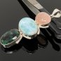 Larimar Gemstone Wire Wrapped Pendant Silver Jewelry Gifts for Her Bohemian Jewelry Default Title