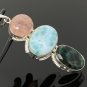 Larimar Gemstone Wire Wrapped Pendant Silver Jewelry Gifts for Her Bohemian Jewelry Default Title