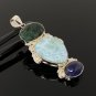 Larimar Gemstone Wire Wrapped Pendant Silver Jewelry Gifts for Her Bohemian Jewelry Default Title
