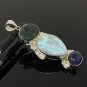 Larimar Gemstone Wire Wrapped Pendant Silver Jewelry Gifts for Her Bohemian Jewelry Default Title