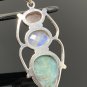 Larimar Gemstone Wire Wrapped Pendant Silver Jewelry Gifts for Her Bohemian Jewelry Default Title