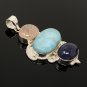 Larimar Gemstone Wire Wrapped Pendant Silver Jewelry Gifts for Her Bohemian Jewelry Default Title
