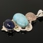 Larimar Gemstone Wire Wrapped Pendant Silver Jewelry Gifts for Her Bohemian Jewelry Default Title