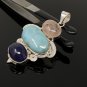 Larimar Gemstone Wire Wrapped Pendant Silver Jewelry Gifts for Her Bohemian Jewelry Default Title