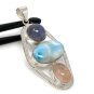 Larimar Gemstone Wire Wrapped Pendant Silver Jewelry Gifts for Her Bohemian Jewelry Default Title