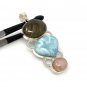 Larimar Gemstone Wire Wrapped Pendant Silver Jewelry Gifts for Her Bohemian Jewelry Default Title