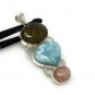 Larimar Gemstone Wire Wrapped Pendant Silver Jewelry Gifts for Her Bohemian Jewelry Default Title