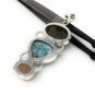Larimar Gemstone Wire Wrapped Pendant Silver Jewelry Gifts for Her Bohemian Jewelry Default Title