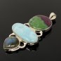 Larimar Gemstone Wire Wrapped Pendant Silver Jewelry Gifts for Her Bohemian Jewelry Default Title