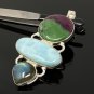 Larimar Gemstone Wire Wrapped Pendant Silver Jewelry Gifts for Her Bohemian Jewelry Default Title