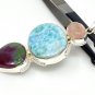 Larimar Gemstone Wire Wrapped Pendant Silver Jewelry Gifts for Her Bohemian Jewelry Default Title