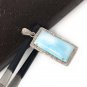 Larimar Gemstone Pendant; NPave Diamond Pendant Sterling Silver Jewelry DIY Pendant Default Title