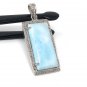 Larimar Gemstone Pendant; NPave Diamond Pendant Sterling Silver Jewelry DIY Pendant Default Title