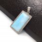 Larimar Gemstone Pendant; NPave Diamond Pendant Sterling Silver Jewelry DIY Pendant Default Title