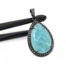 Larimar Gemstone Pendant; Sterling SGemstone Jewelry Bohemian Pendant Gifts for Her Default Title