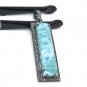 Larimar Pendant; Gemstone Bar PendaPave Diamond Pendant Sterling Silver Pendant DIY Default Title