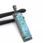Larimar Pendant; Gemstone Bar PendaPave Diamond Pendant Sterling Silver Pendant DIY Default Title