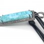 Larimar Pendant; Gemstone Bar PendaPave Diamond Pendant Sterling Silver Pendant DIY Default Title