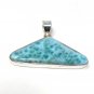 Larimar Pendant; GemSterling Silver Pendant Natural Gemstone Pendant 34mm X 46.45mm Default Title