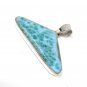 Larimar Pendant; GemSterling Silver Pendant Natural Gemstone Pendant 34mm X 46.45mm Default Title