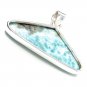 Larimar Pendant; GemSterling Silver Pendant Natural Gemstone Pendant 34mm X 46.45mm Default Title