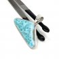 Larimar Pendant; GemSterling Silver Pendant Natural Gemstone Pendant 34mm X 46.45mm Default Title