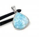 Larimar Pendant; GSterling Silver Pendant Natural Gemstone Pendant 41.5mm x 29.35mm Default Title