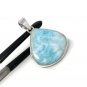 Larimar Pendant; GSterling Silver Pendant Natural Gemstone Pendant 41.5mm x 29.35mm Default Title