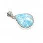 Larimar Pendant; GSterling Silver Pendant Natural Gemstone Pendant 41.5mm x 29.35mm Default Title
