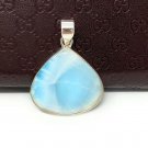 Larimar Pendant; GemSterling Silver Pendant Natural Gemstone Pendant 44mm x 33.35mm Default Title