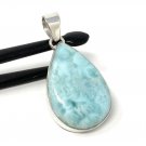Larimar Pendant; GemstoSterling Silver Pendant Natural Gemstone Pendant 45mm x 23mm Default Title